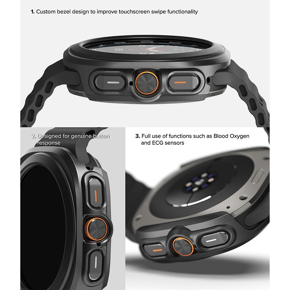 Case + Mica Ringke Slim Glass Para Galaxy Watch Ultra 2025 47mm 4