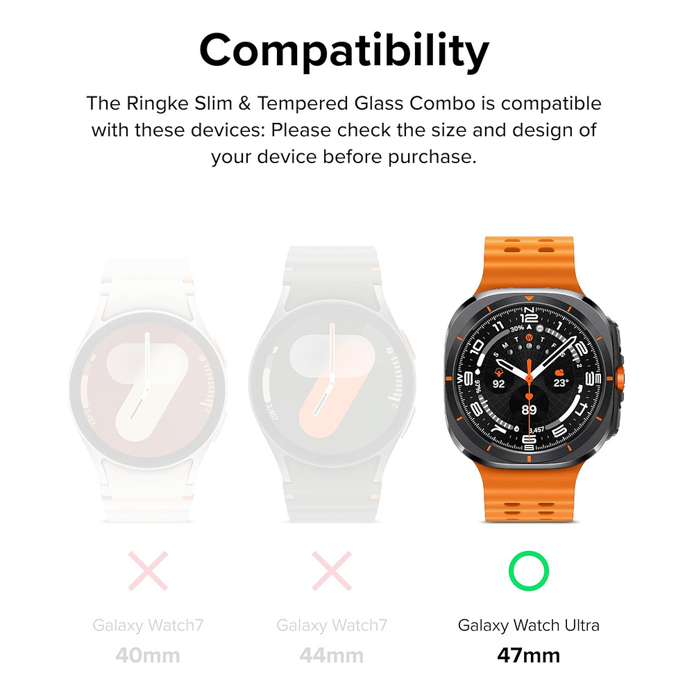 Case + Mica Ringke Slim Glass Para Galaxy Watch Ultra 2025 47mm 8