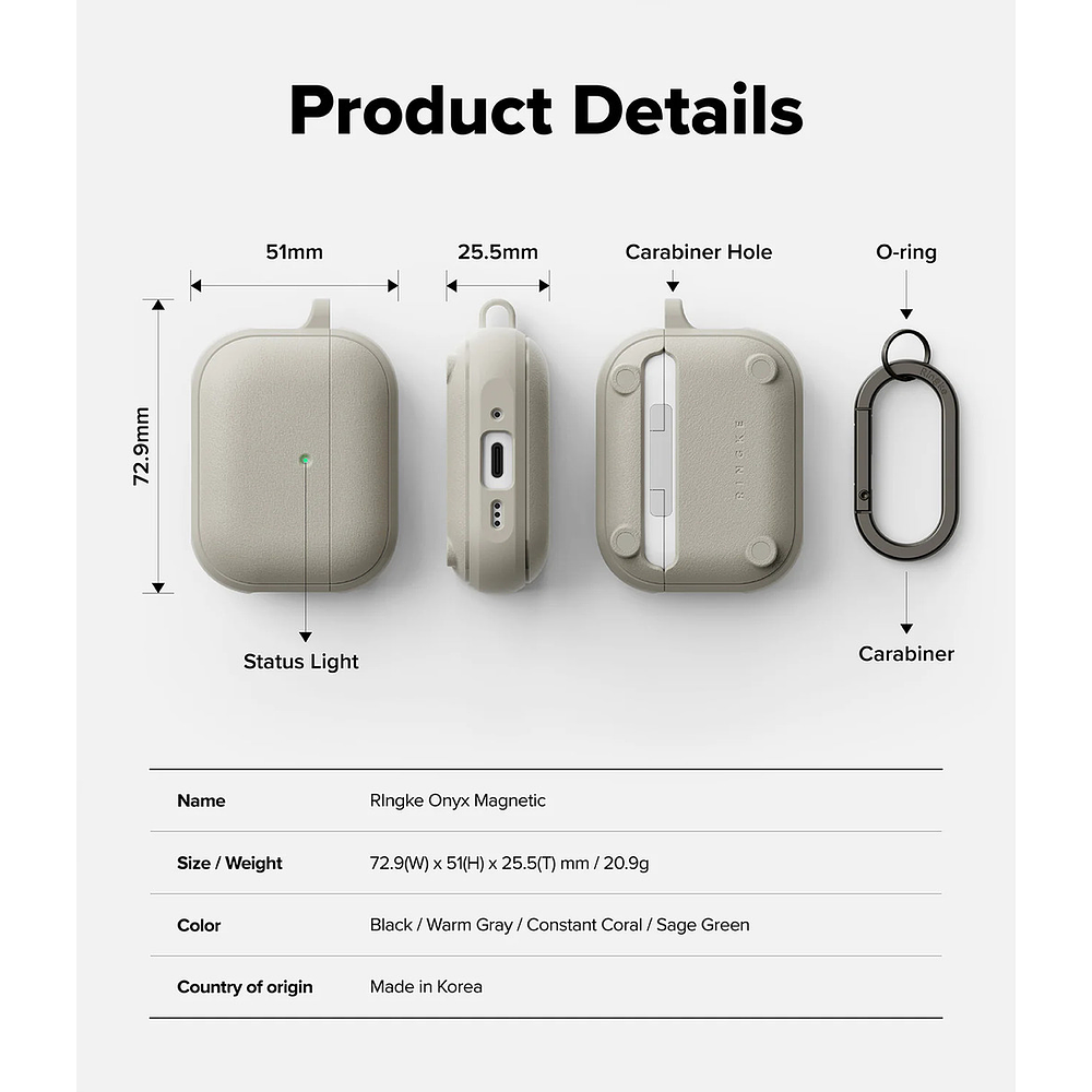 Case Ringke Onyx Magsafe Para Airpods Pro 3ra Gen (2025) Warm 6