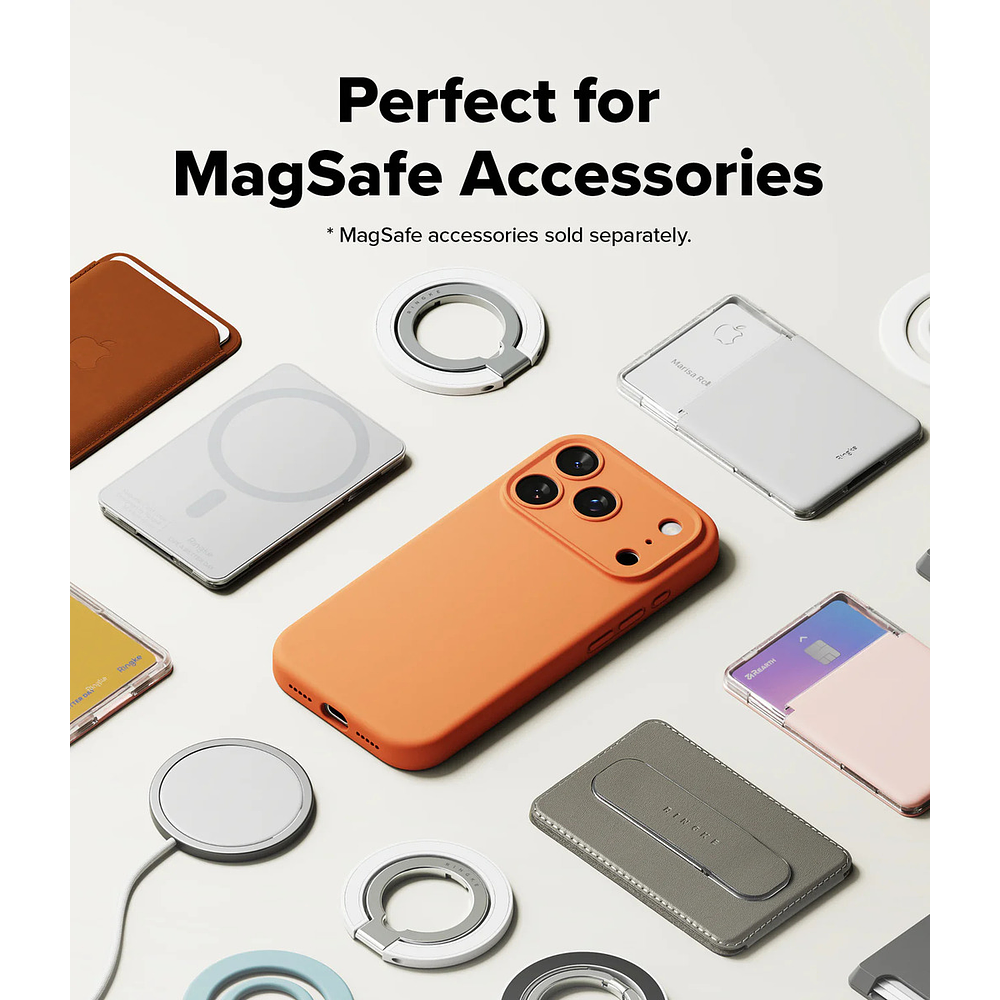 Case Ringke Silicone Magsafe Para Iphone 17 Pro 6.3 Tangerine 4
