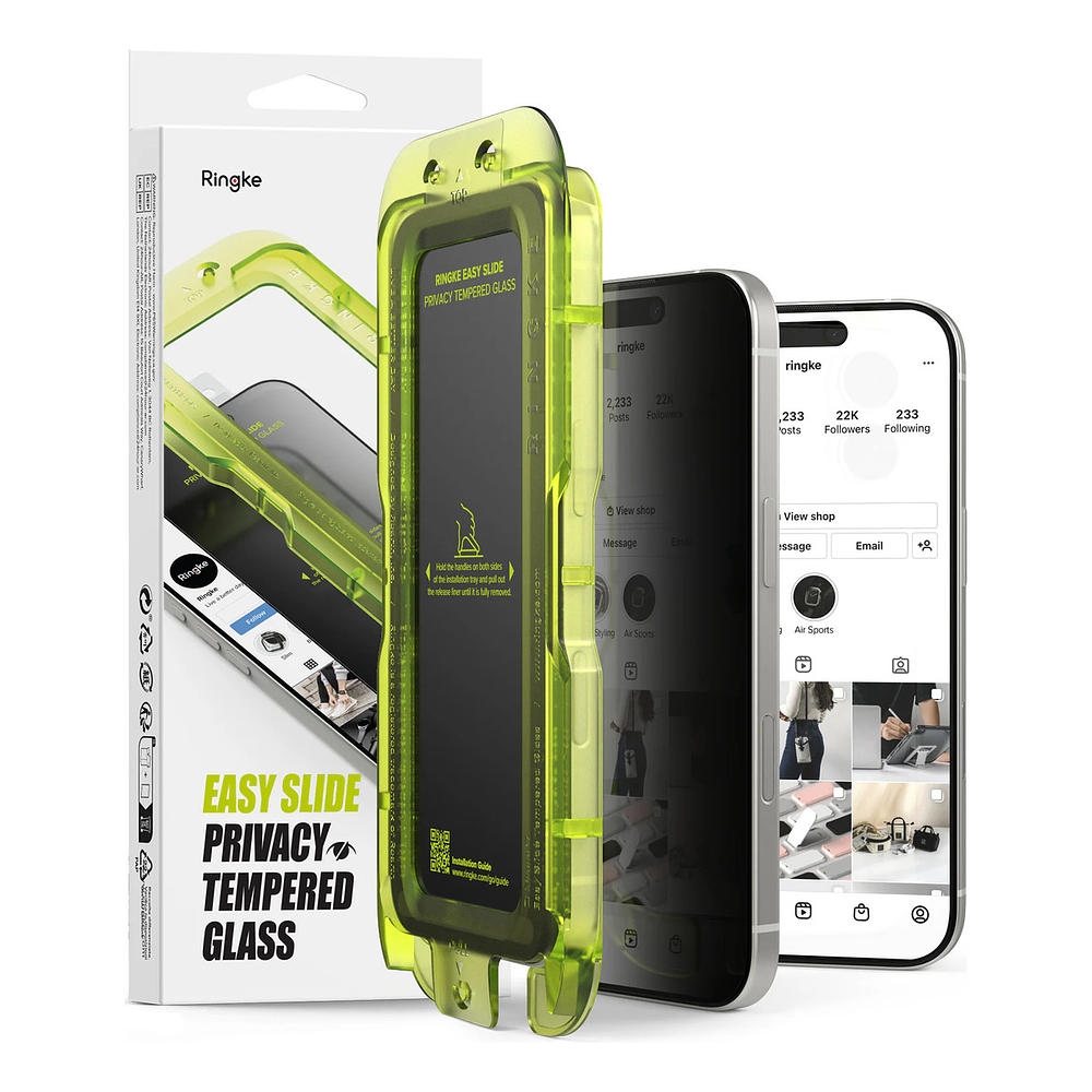 Mica Antiespía Ringke Easy Slide Iphone 17 Normal 6.3 2-pack 1