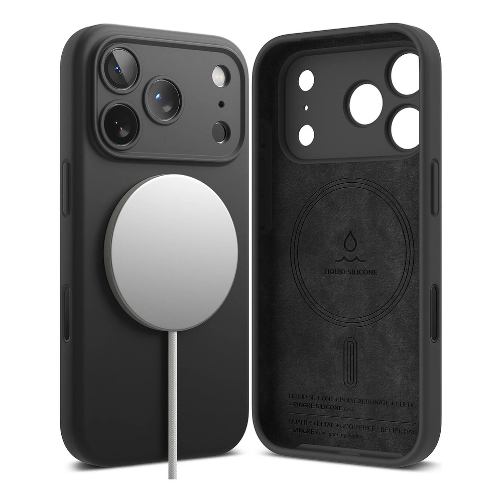 Case Ringke Silicone Magsafe Para Iphone 17 Pro 6.3 Negro 1
