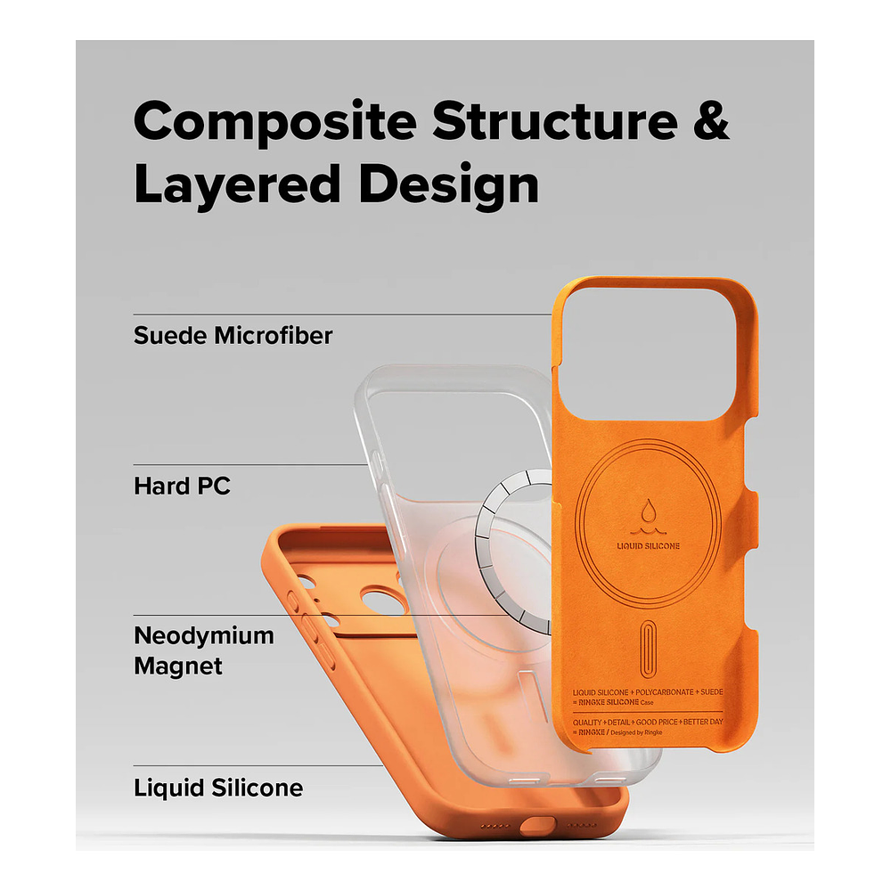 Case Ringke Silicone Magsafe Para Iphone 17 Pro 6.3 Tangerine 7