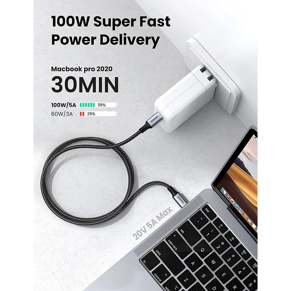 Cable Ugreen Usb-c 100w 2m Para Galaxy Tab S10 Lite X400 7