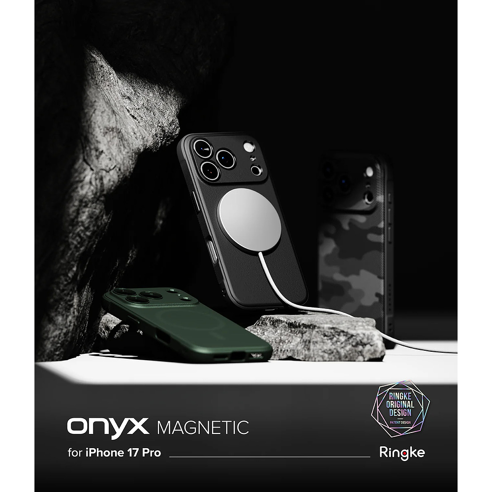Case Delgado Ringke Onyx Magsafe Para Iphone 17 Pro 6.3 Negro 2