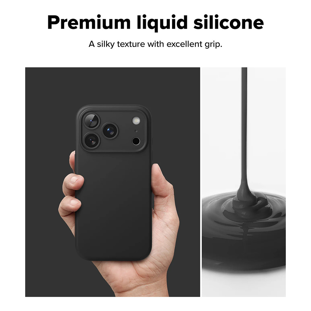 Case Ringke Silicone Magsafe Para Iphone 17 Pro 6.3 Negro 2