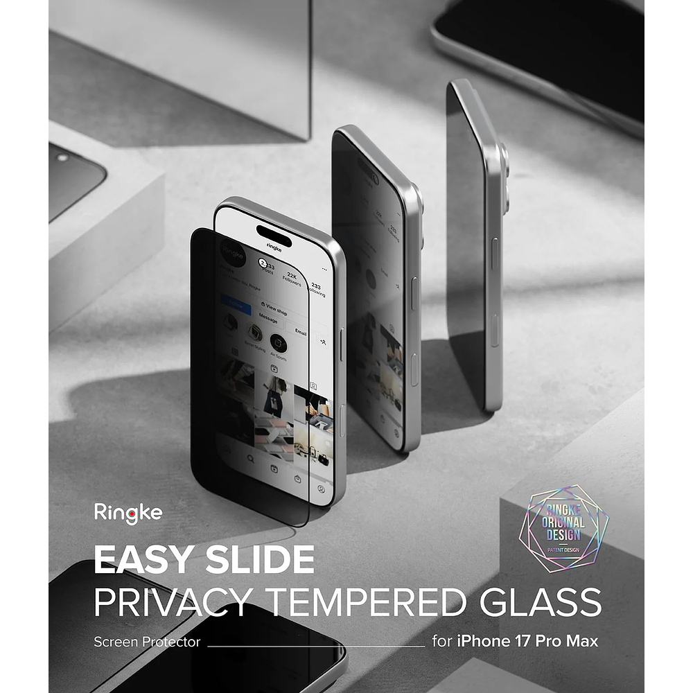 Mica Antiespía Ringke Easy Slide Iphone 17 Pro Max 6.9 2pc 2
