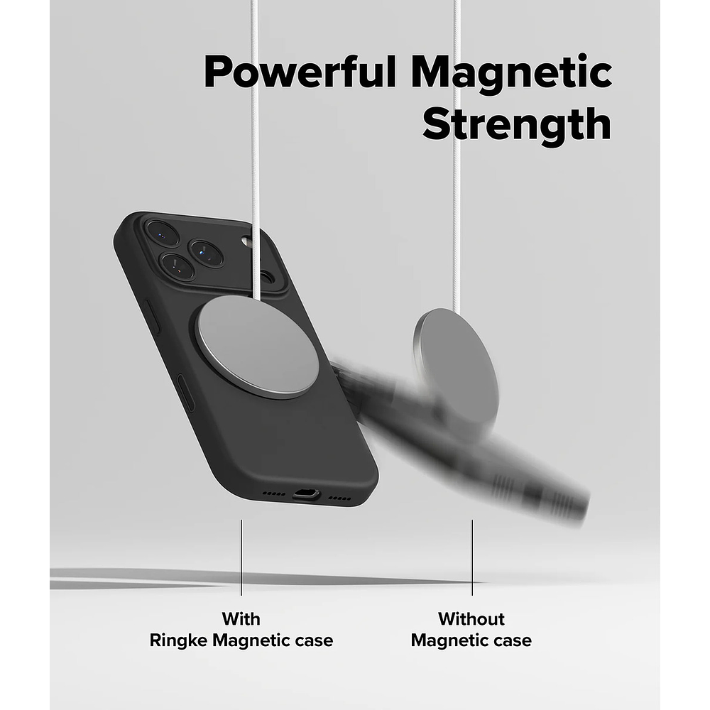 Case Ringke Silicone Magsafe Para Iphone 17 Pro 6.3 Negro 4