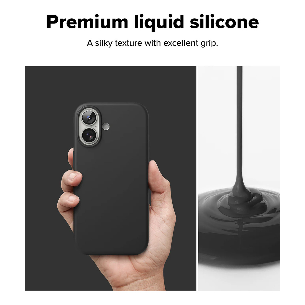 Case Ringke Silicone Magsafe Para Iphone 17 Normal 6.3 Negro 4