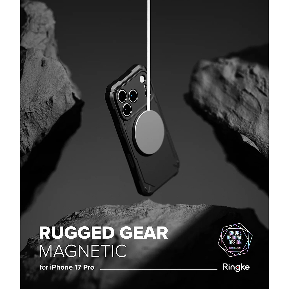 Case Ringke Rugged Gear Magsafe Para Iphone 17 Pro 6.3 Negro 3