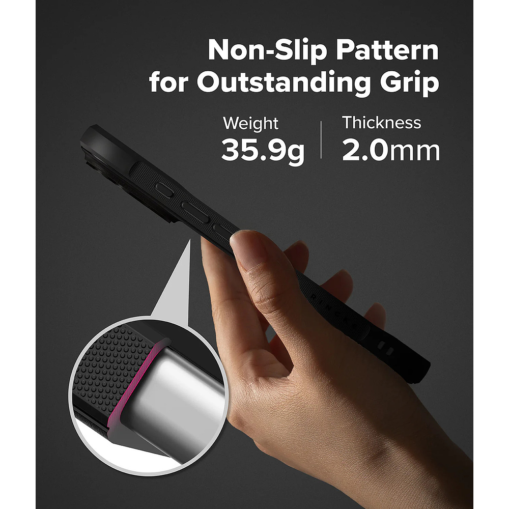 Case Delgado Ringke Onyx Magsafe Para Iphone 17 Pro 6.3 Negro 6