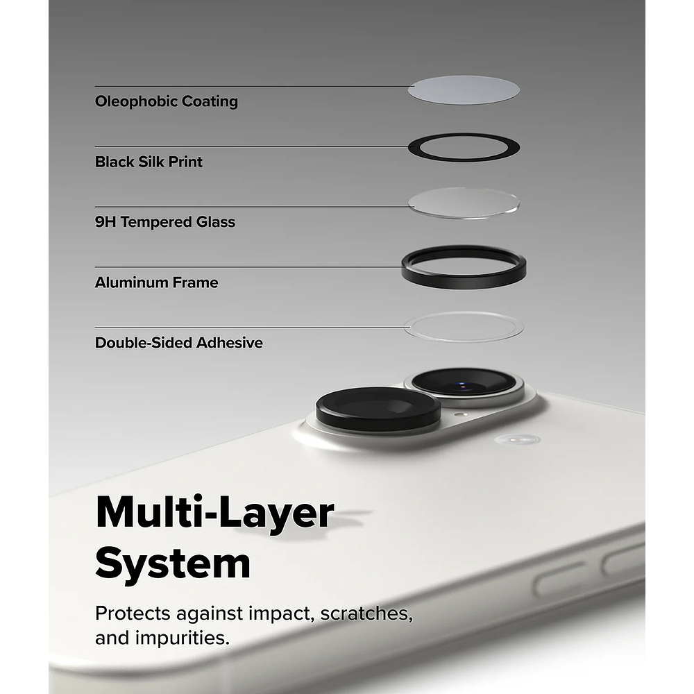 Mica Protector Cámara Ringke Frame Iphone 17 Normal 6.3 2pcs 6