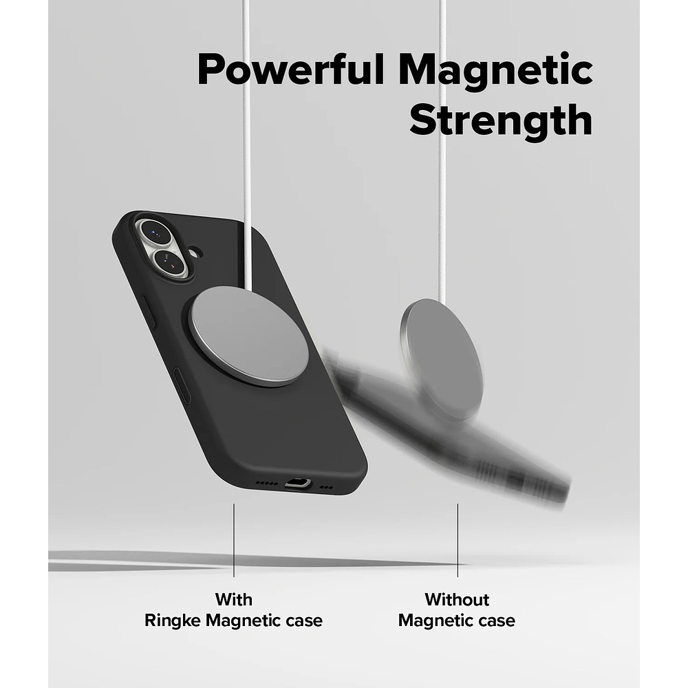 Case Ringke Silicone Magsafe Para Iphone 17 Normal 6.3 Negro 6