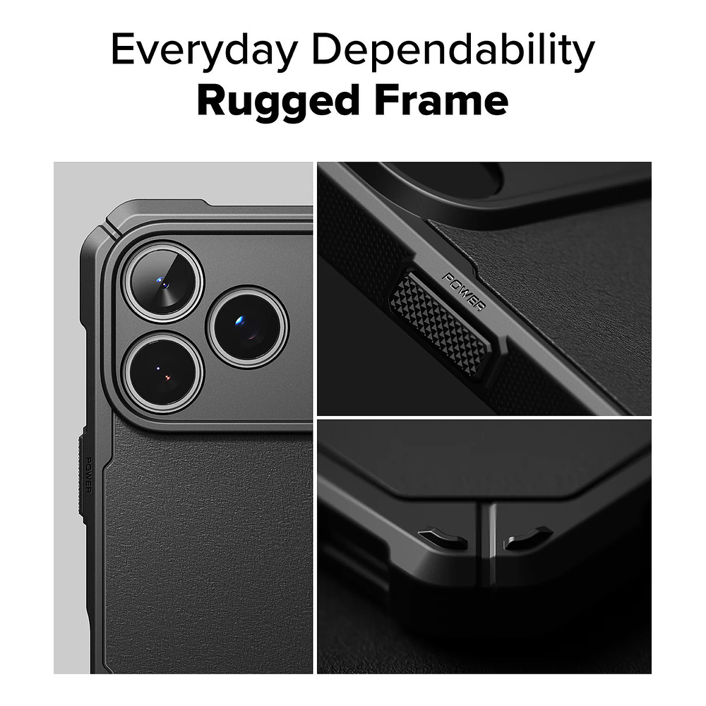Case Ringke Rugged Gear Magsafe Para Iphone 17 Pro 6.3 Negro 6