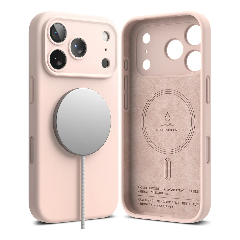 Case Ringke Silicone Magsafe Para Iphone 17 Pro Max 6.9 Pink 1