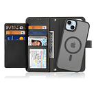 Case + Flip Cover Magsafe Leather Para Iphone 15 Pro 6.1 2