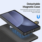 Case + Flip Cover Magsafe Leather Para Galaxy S25 Ultra (2025) 5
