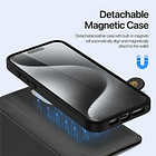 Case + Flip Cover Magsafe Leather Para Iphone 15 Pro Max 6.7 5