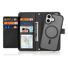 Case + Flip Cover Magsafe Leather Para Iphone 16 Normal 6.1 2