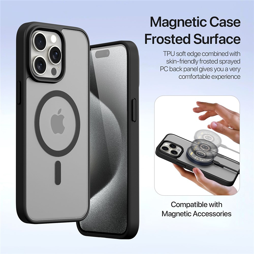 Case + Flip Cover Magsafe Leather Para Iphone 15 Pro Max 6.7 6
