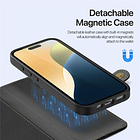 Case + Flip Cover Magsafe Leather Para Iphone 16 Normal 6.1 3
