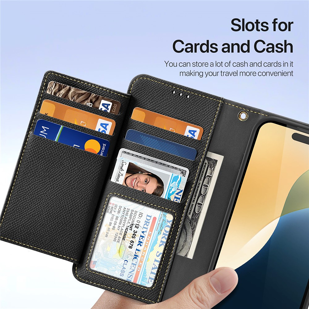 Case + Flip Cover Magsafe Leather Para Iphone 16 Pro Max 6.9 5