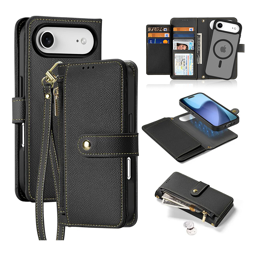 Case + Flip Cover Magsafe Leather Para Iphone 17 Air 6.5 1