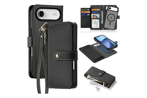 Case + Flip Cover Magsafe Leather Para Iphone 17 Air 6.5