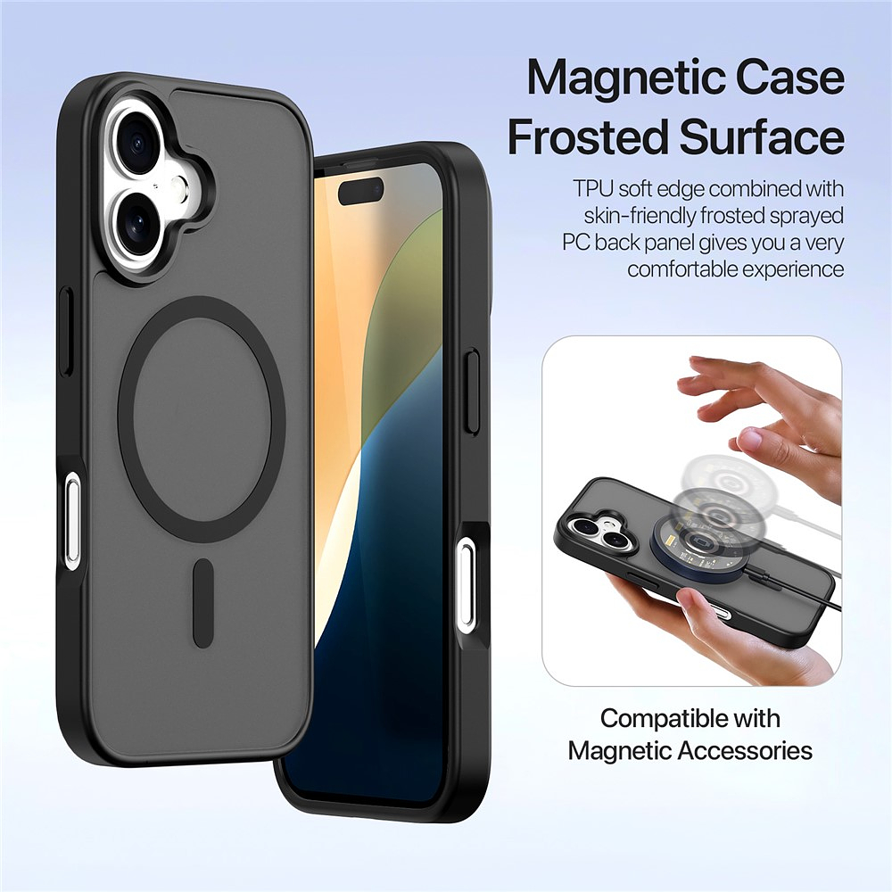 Case + Flip Cover Magsafe Leather Para Iphone 16 Normal 6.1 5