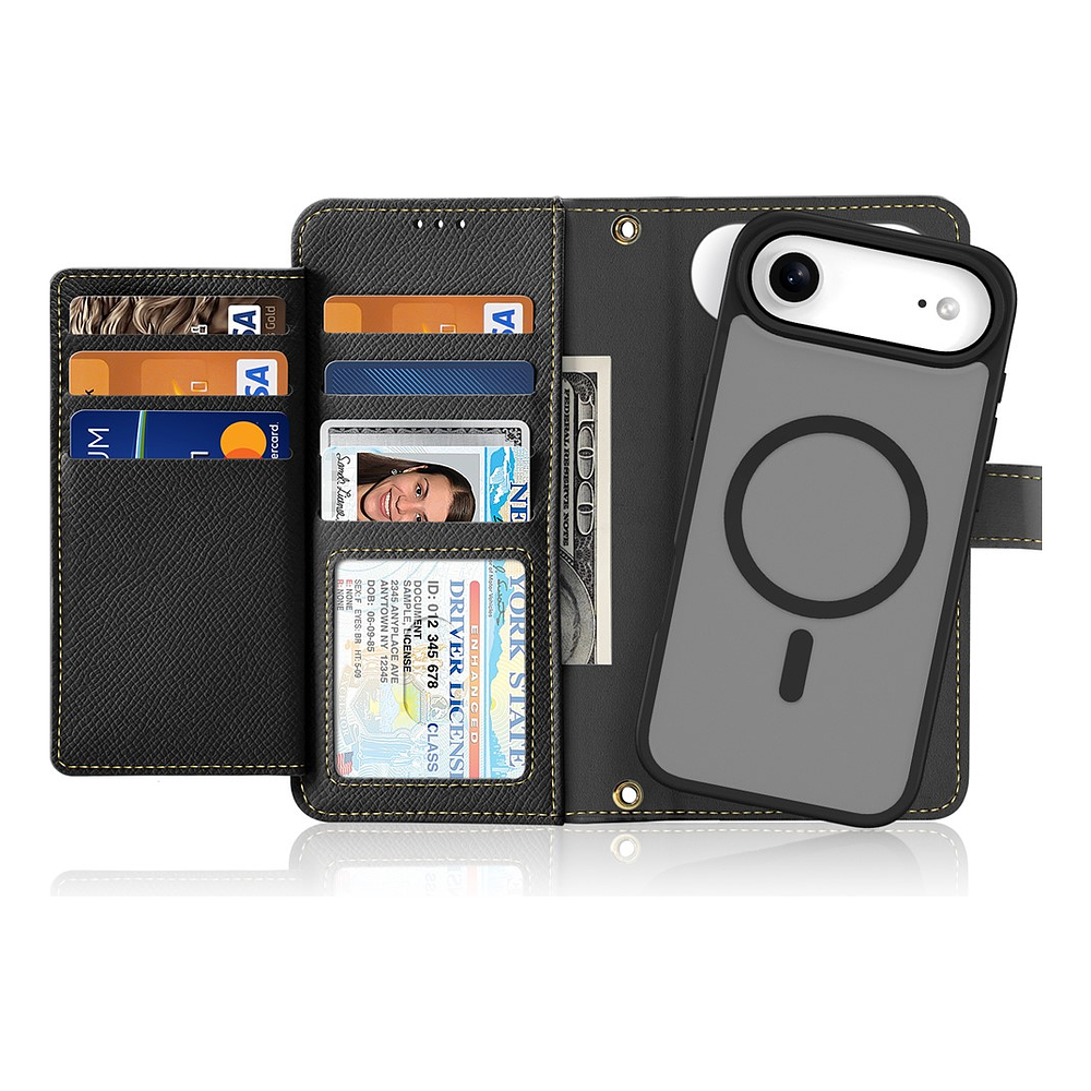 Case + Flip Cover Magsafe Leather Para Iphone 17 Air 6.5 2