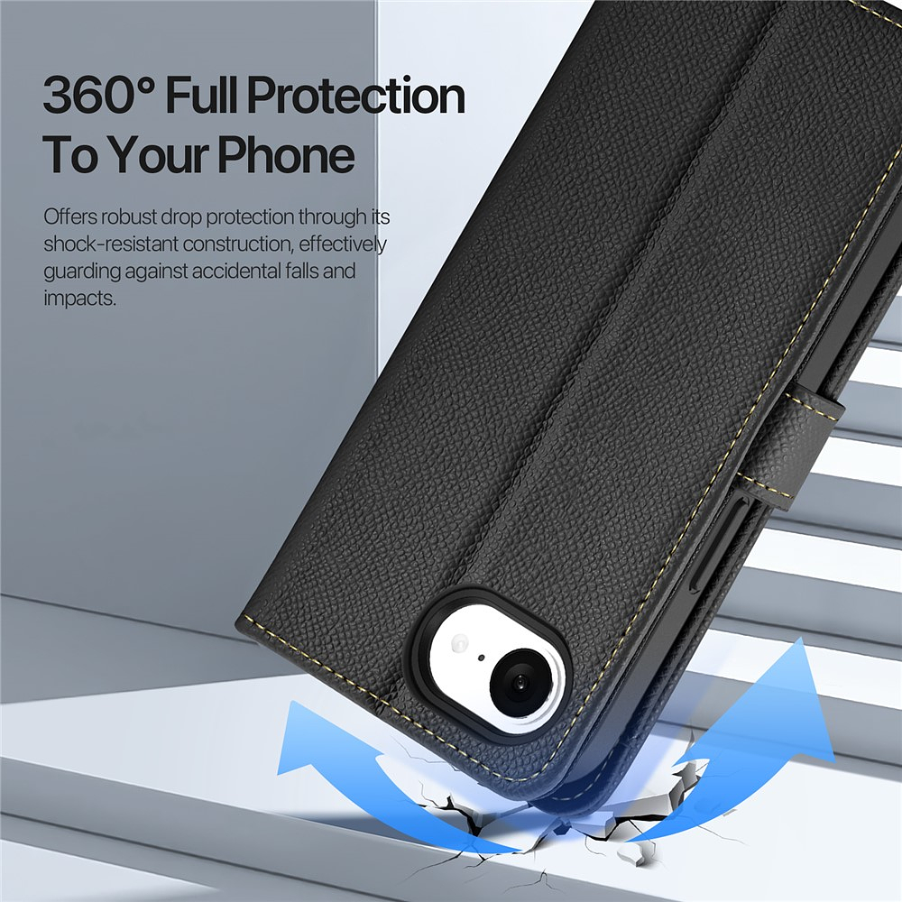 Case + Flip Cover Magsafe Leather Para Iphone 16e (2025) 9