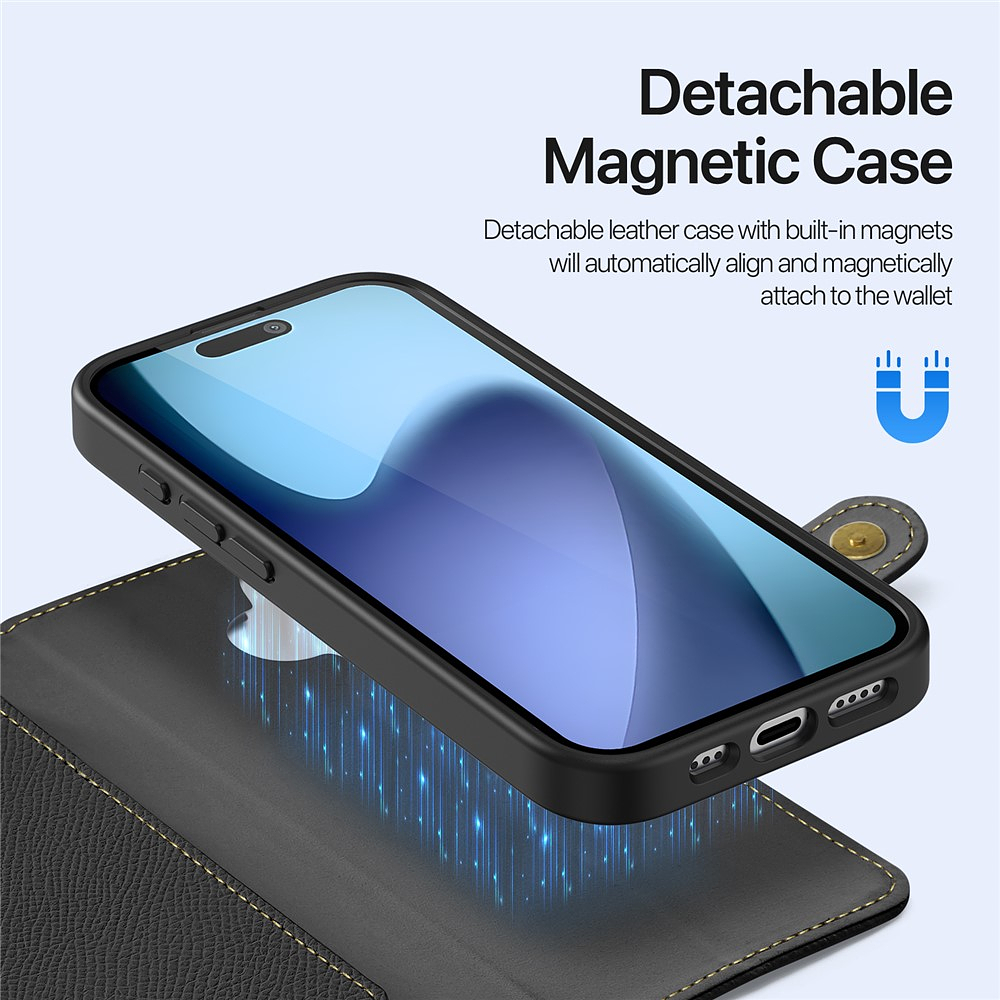 Case + Flip Cover Magsafe Leather Para Iphone 17 Normal 6.3 5