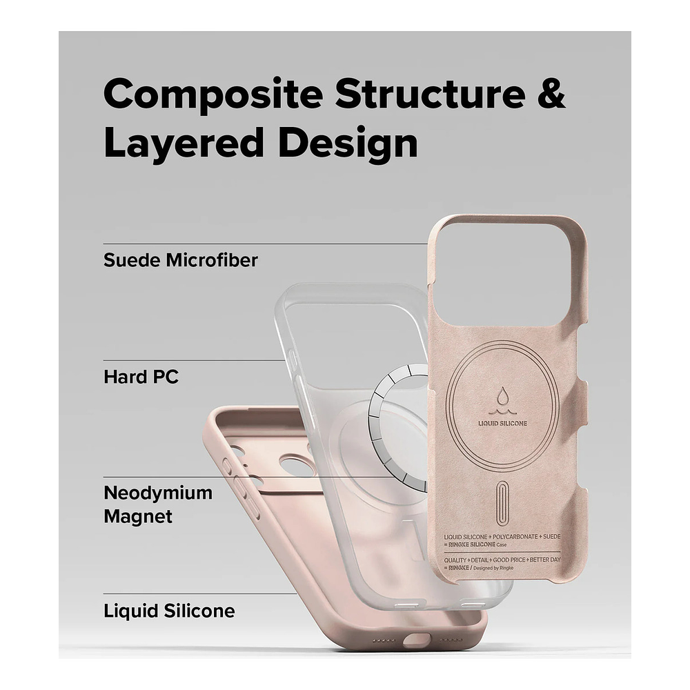 Case Ringke Silicone Magsafe Para Iphone 17 Pro Max 6.9 Pink 8