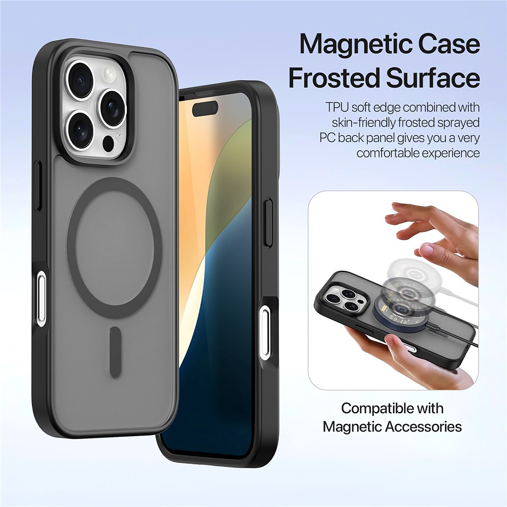 Case + Flip Cover Magsafe Leather Para Iphone 16 Pro 6.3 4