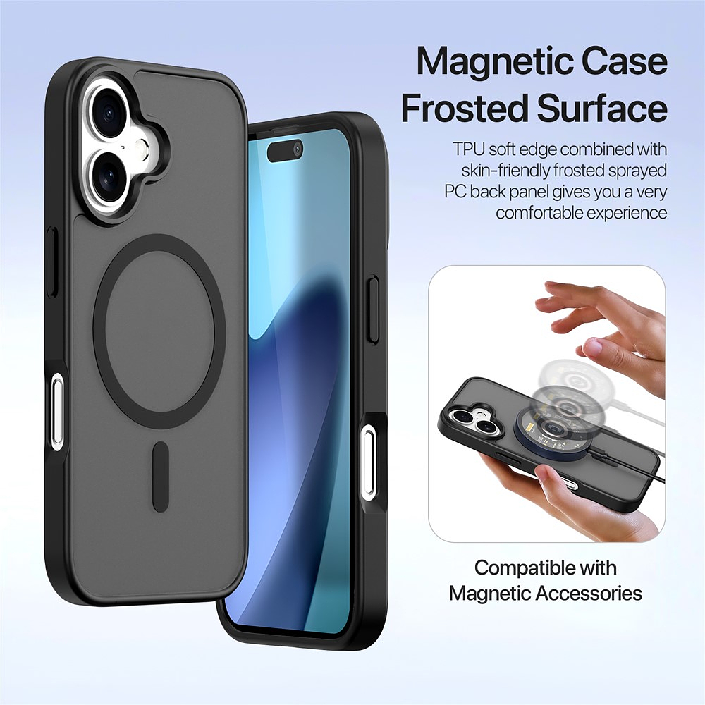 Case + Flip Cover Magsafe Leather Para Iphone 17 Normal 6.3 6