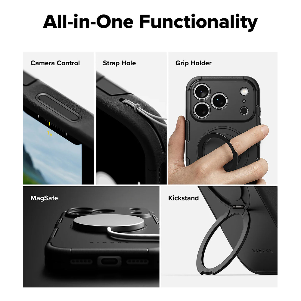 Case Ringke Alles Magsafe Para Iphone 17 Pro Max 6.9 Black 3