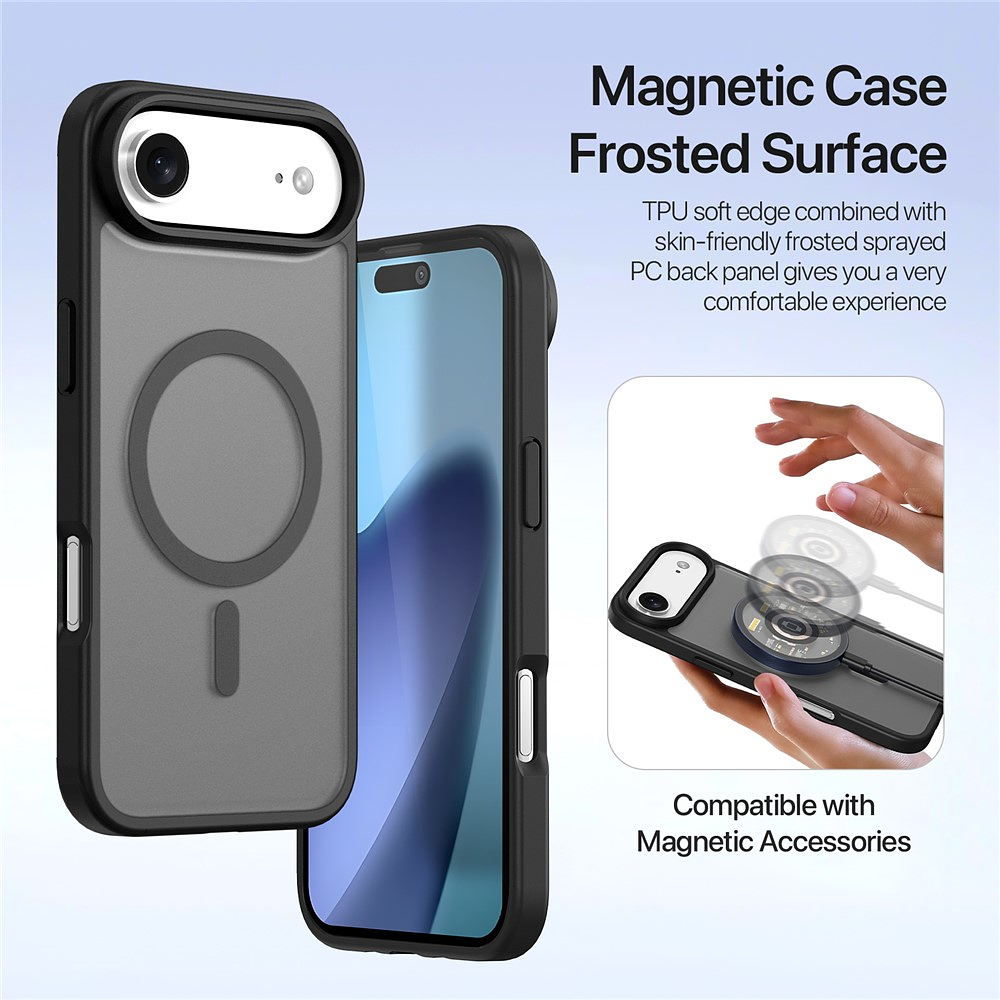 Case + Flip Cover Magsafe Leather Para Iphone 17 Air 6.5 6