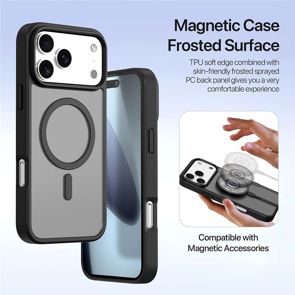 Case + Flip Cover Magsafe Leather Para Iphone 17 Pro Max 6.9 6