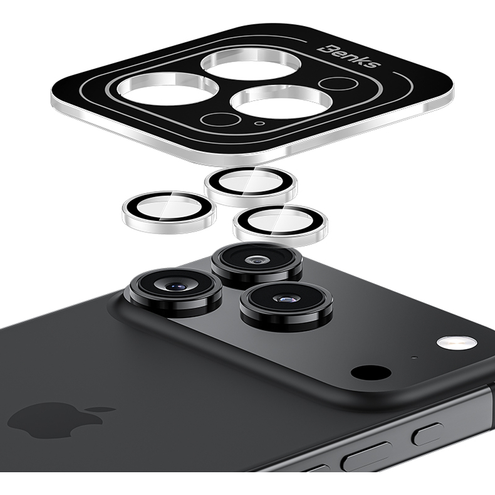 Mica Cámara Benks Glass 0.4mm Para Iphone 17 Pro Max 6.9 3pc 2