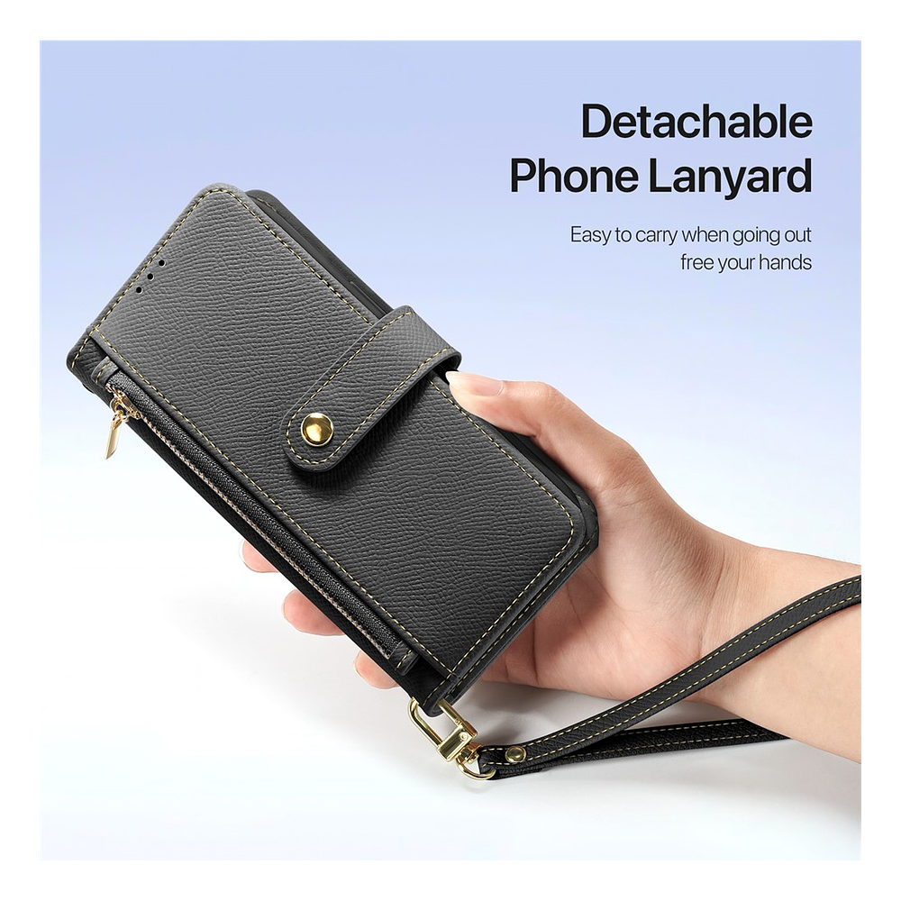 Case + Flip Cover Magsafe Leather Para Iphone 16 Pro 6.3 9