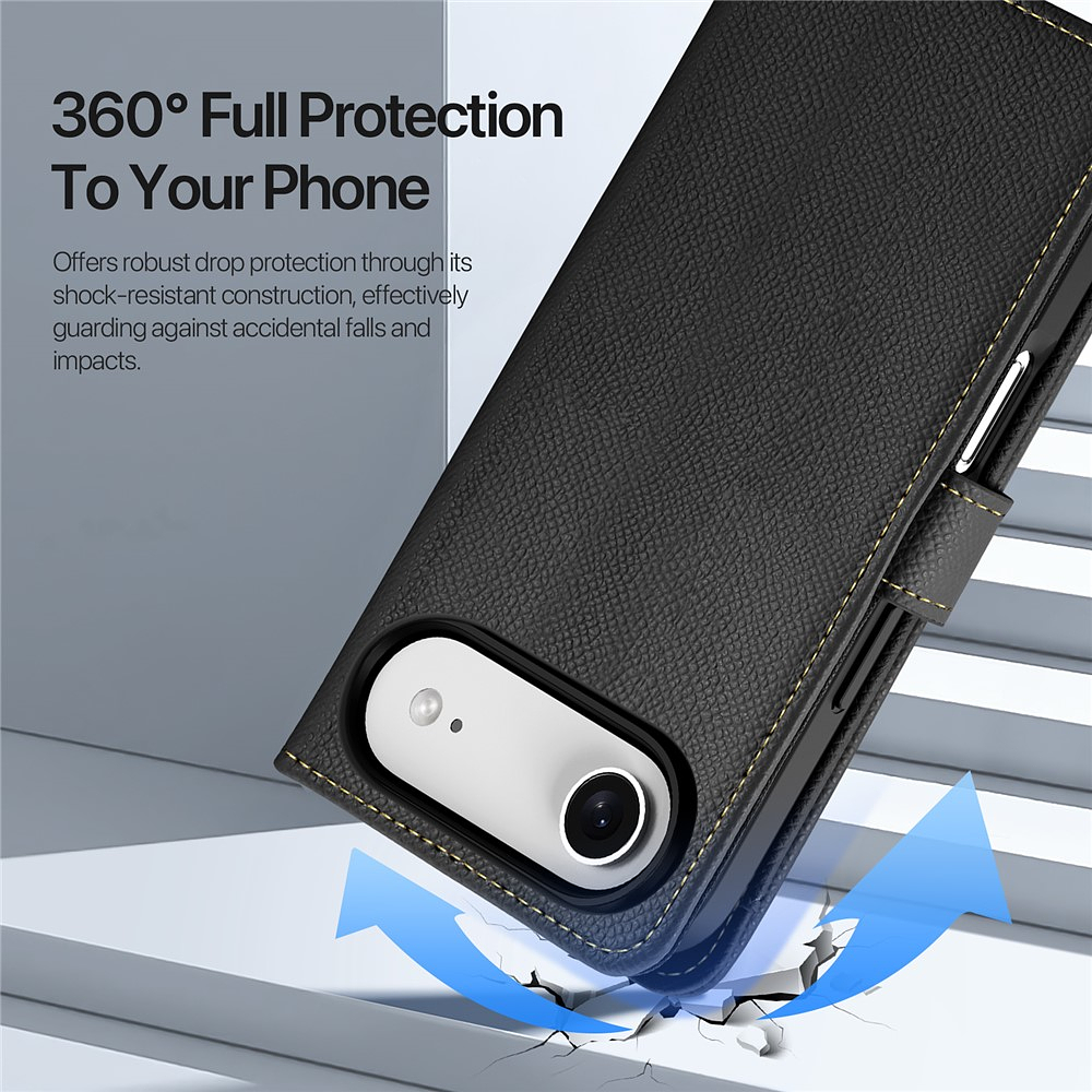 Case + Flip Cover Magsafe Leather Para Iphone 17 Air 6.5 9