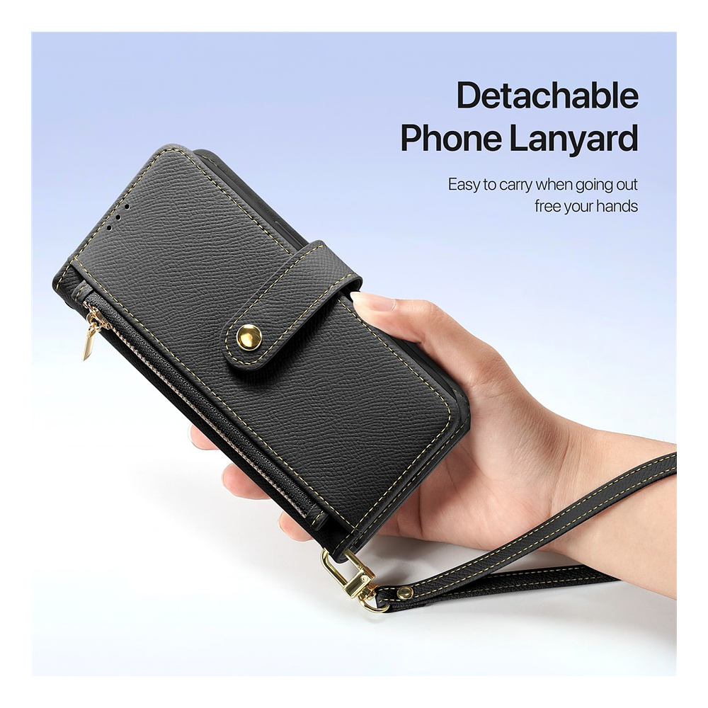 Case + Flip Cover Magsafe Leather Para Iphone 17 Air 6.5 10