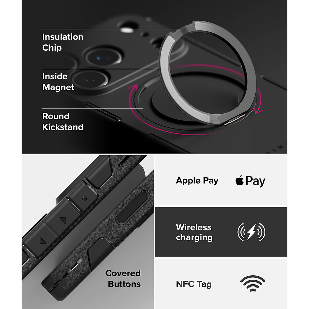 Case Ringke Alles Magsafe Para Iphone 17 Pro Max 6.9 Black 8