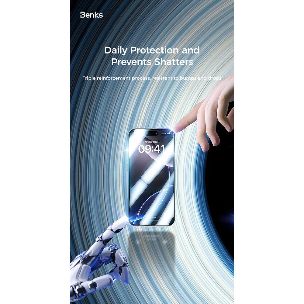 Mica De Vidrio Mate Benks Joytouch Para Iphone 17 Pro 6.3 10