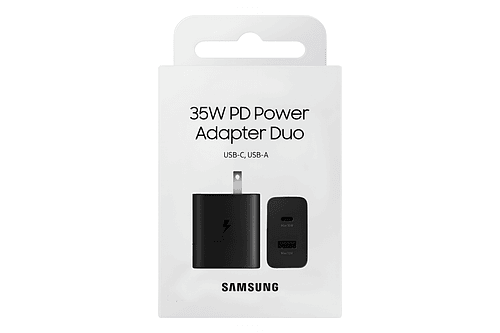 Cargador de Pared Samsung 35watts Duo Para Galaxy Z Flip7 Fold7 Negro
