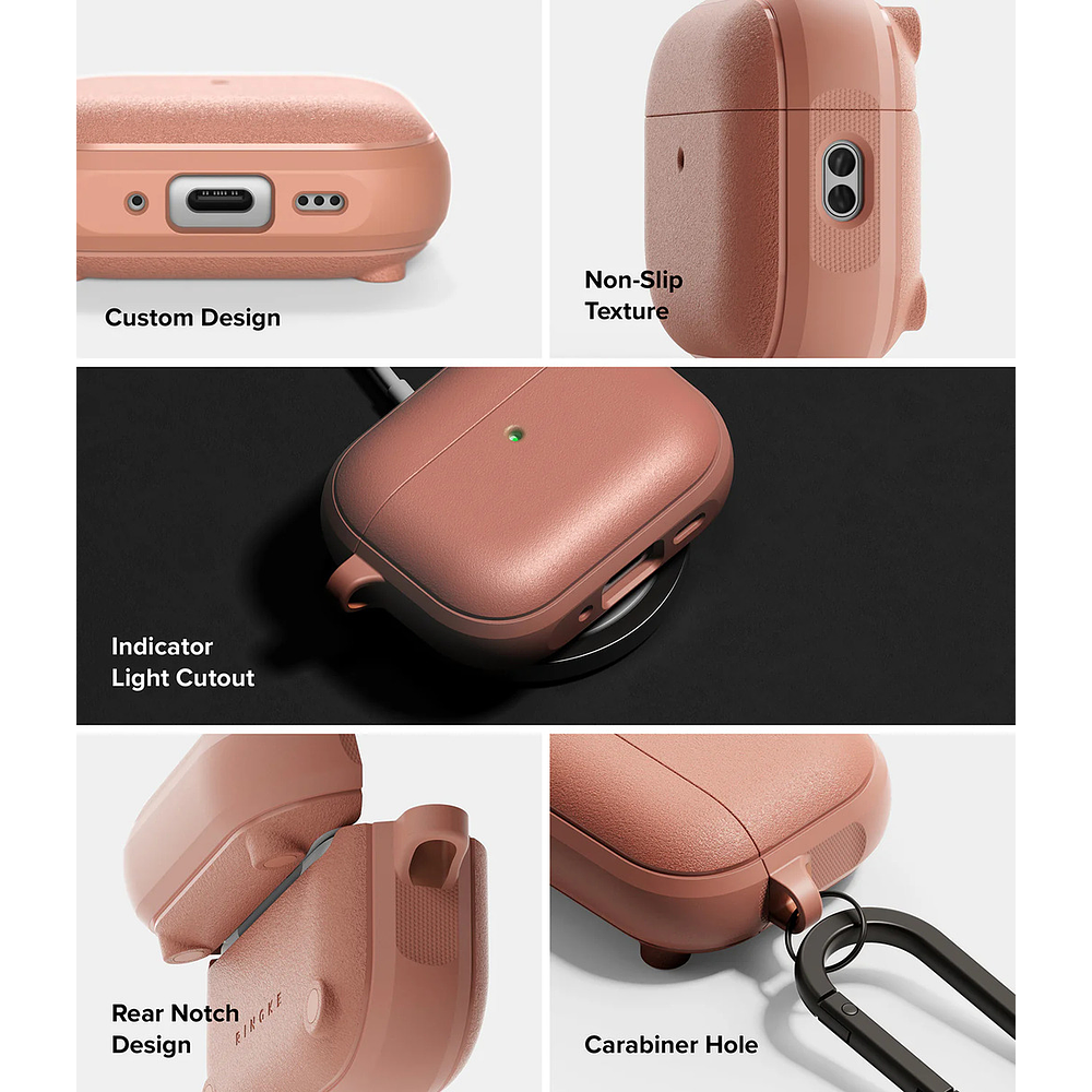 Case Ringke Onyx Magsafe Para Airpods Pro 3ra Gen (2025) Coral 9