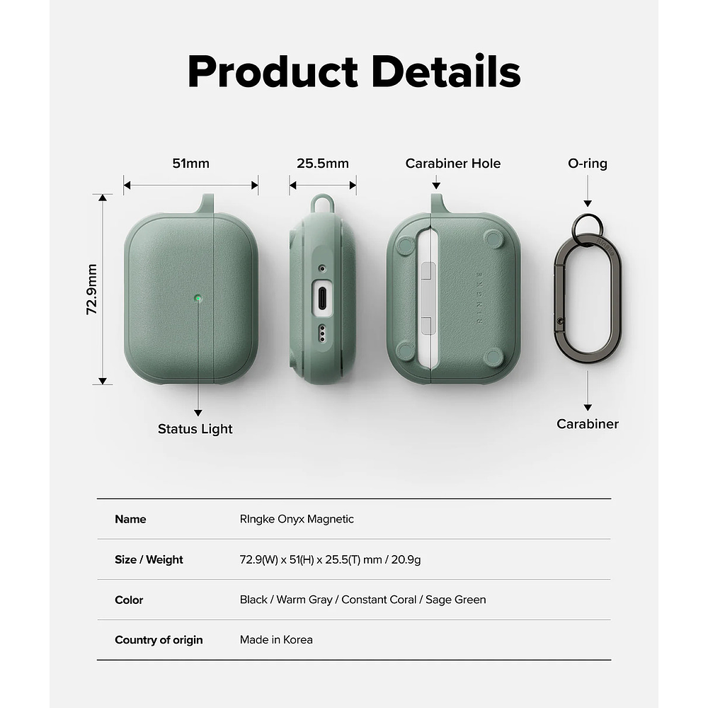 Case Ringke Onyx Magsafe Para Airpods Pro 3ra Gen (2025) Green 10