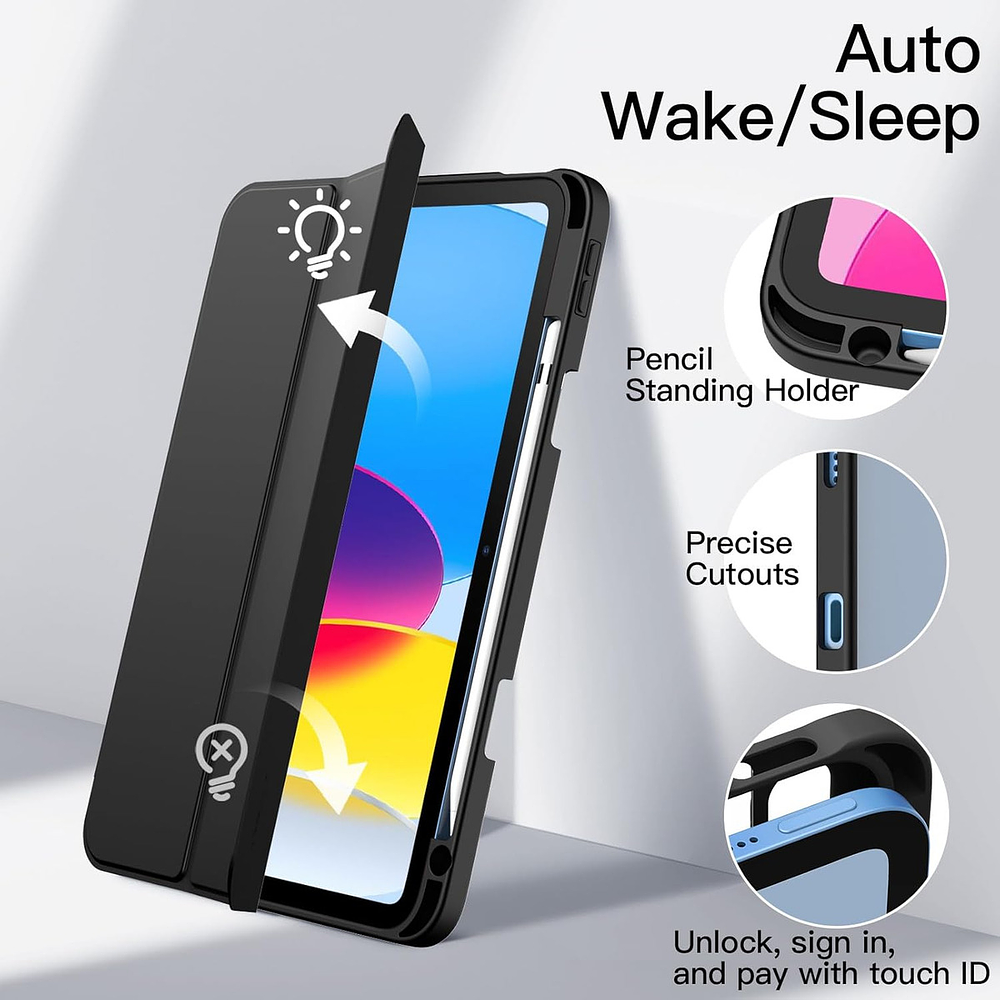 Case Para Ipad A16 Chip 11ma Gen A3354 A3355 A3356 (2025) Clear / Negro 3