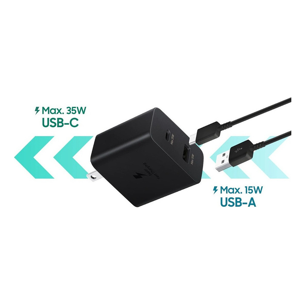 Cargador de Pared Samsung 35watts Duo Para Galaxy Z Flip7 Fold7 Negro 7