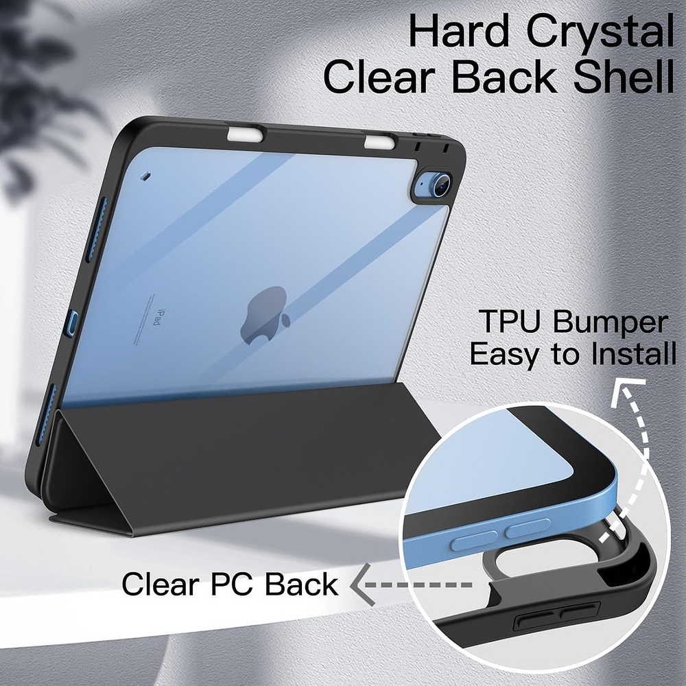 Case Para Ipad A16 Chip 11ma Gen A3354 A3355 A3356 (2025) Clear / Negro 5